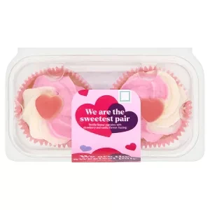 ASDA Vanilla Flavour Cupcakes with Strawberry and Vanilla Flavour Frosting
