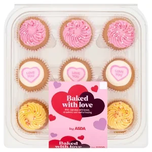 ASDA Mini Cupcakes with Lemon, Strawberry and Vanilla Frosting