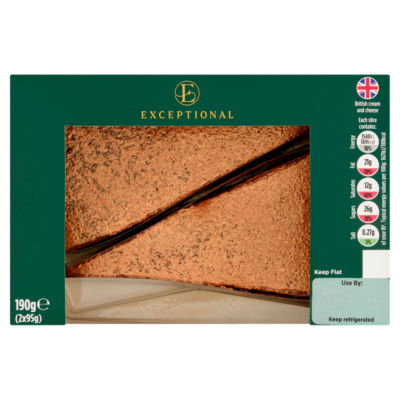 Exceptional by ASDA Exceptional by  Chocolate & Salted Caramel Cheesecake Slices 190g (2 x 95g)