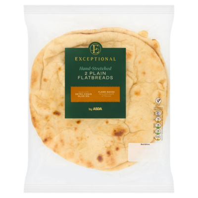 Exceptional by ASDA 2 Hand-Stretched Plain Flatbreads