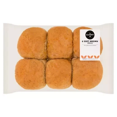 The BAKERY at ASDA The Bakery at  6 Soft Brown Rolls