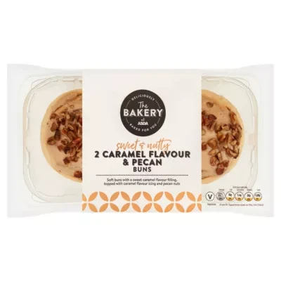 The BAKERY at ASDA The Bakery at  2 Caramel Flavour & Pecan Buns