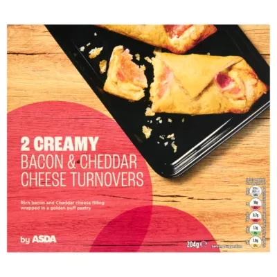 ASDA 2 Creamy Bacon & Cheddar Cheese Turnovers 204g
