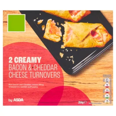 ASDA 2 Creamy Bacon & Cheddar Cheese Turnovers 204g