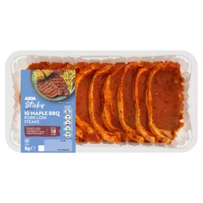 ASDA 10 Sticky Maple BBQ Pork Loin Steaks 1kg
