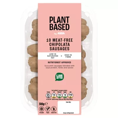 Plant Based by ASDA Plant Based by  10 Meat-Free Chipolata Sausages 300g