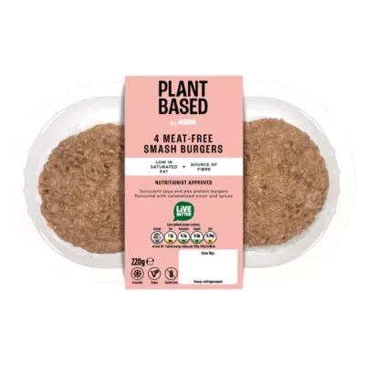 Plant Based by ASDA Plant Based by  4 Meat-Free Smash Burgers 220g
