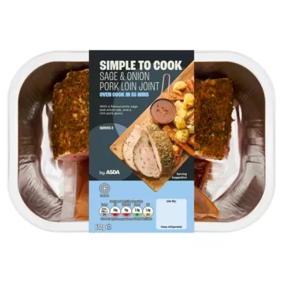 ASDA Simple to Cook Sage & Onion Pork Loin Joint 637g