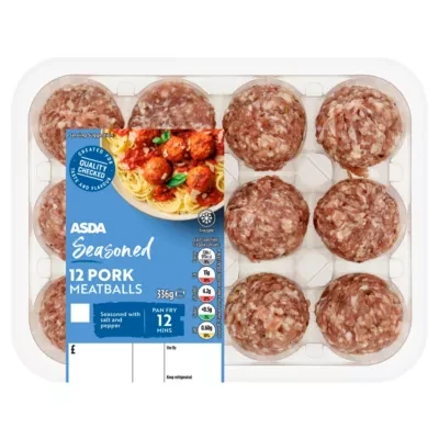 ASDA 12 Seasoned Pork Meatballs 336g