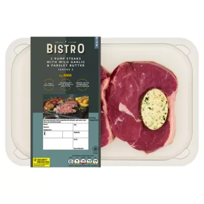 Bistro by ASDA Bistro by  2 Rump Steaks with Wild Garlic & Parsley Butter