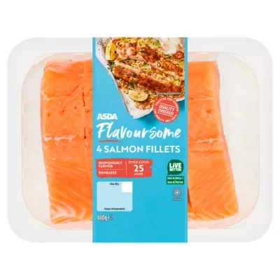 ASDA 4 Flavoursome Boneless Salmon Fillets 480g