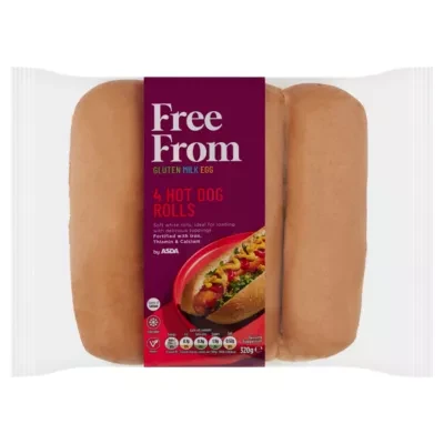 Free From by ASDA 4 Hot Dog Rolls 320g