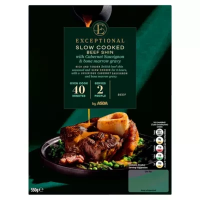 ASDA Exceptional by  Slow Cooked Beef Shin with Cabernet Sauvignon & Bone Marrow Gravy 550g