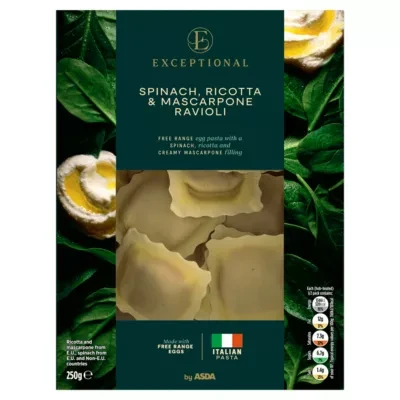 Exceptional by ASDA Exceptional by  Spinach, Ricotta & Mascarpone Ravioli 250g