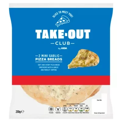 Takeout Club by ASDA Take-Out ASDA 2 Mini Garlic Pizza Breads 230g