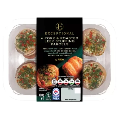 Exceptional by ASDA 6 Pork Roasted Leek Stuffing Parcels 300g