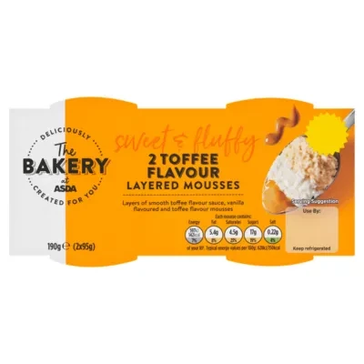 The BAKERY at ASDA The Bakery at  2 Toffee Flavour Layered Mousses 190g 2 x 95g (190g)