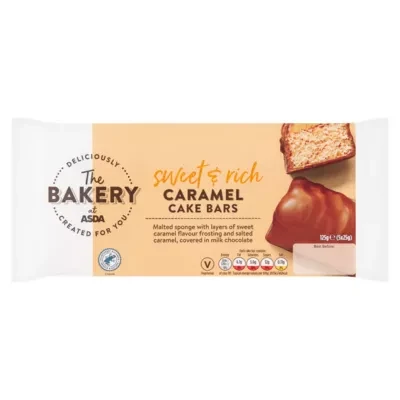The BAKERY at ASDA The Bakery at  Caramel Cake Bars 5 x 25g (125g)