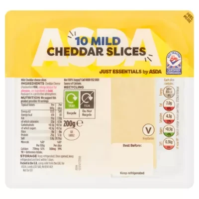 JUST ESSENTIALS by ASDA Just Essentials by  10 Mild Cheddar Slices 200g