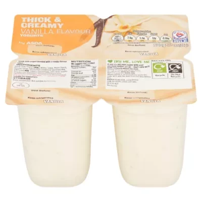 ASDA Vanilla Flavour Yogurts 4 x 125g (500g)