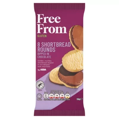 Free From by Asda Free From by  8 Shortbread Rounds Dipped in Chocolate 150g