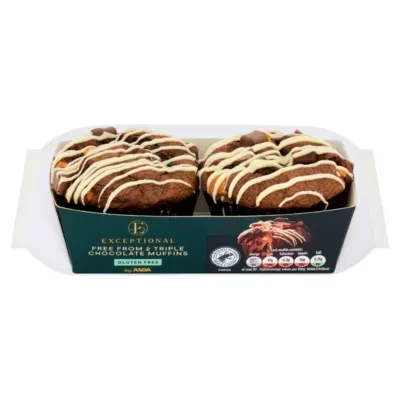 ASDA Exceptional by  2 Free From Triple Chocolate Muffins