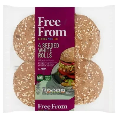 Free From by Asda Free From by  4 Seeded White Rolls 260g