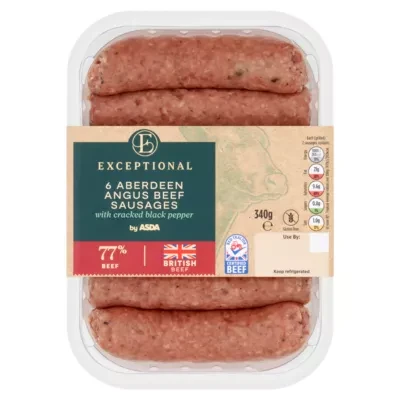 Exceptional by ASDA 6 Aberdeen Angus Beef Sausages 340g