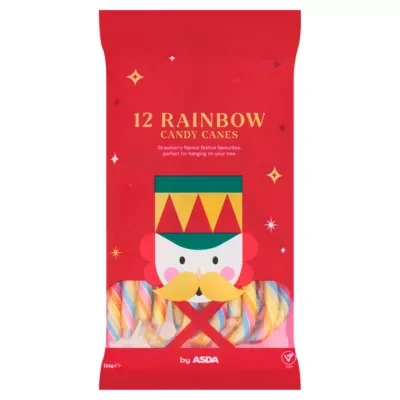 ASDA 12 Rainbow Candy Canes 144g