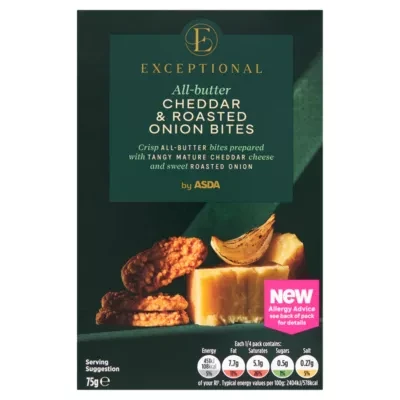 Exceptional By Asda All-Butter Cheddar & Roasted Onion Bites 75g