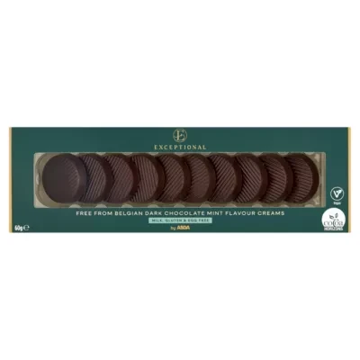 Exceptional by ASDA Free From Belgian Dark Chocolate Mint Flavour Creams 60g