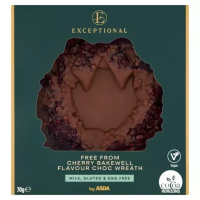 Exceptional by ASDA Free From Cherry Bakewell Flavour Choc Wreath 70g
