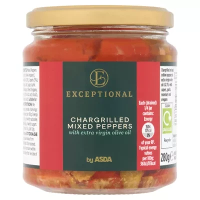 Exceptional by ASDA Chargrilled Mixed Peppers with Extra Virgin Olive Oil 280g