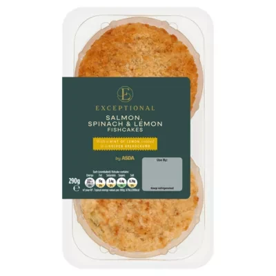 Exceptional by ASDA Exceptional by  Salmon, Spinach & Lemon Fishcakes 290g