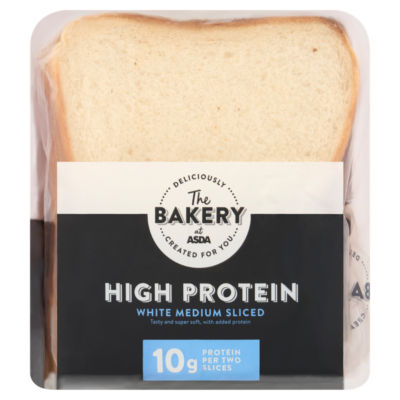 ASDA The Bakery at  High Protein White Medium Sliced 400g