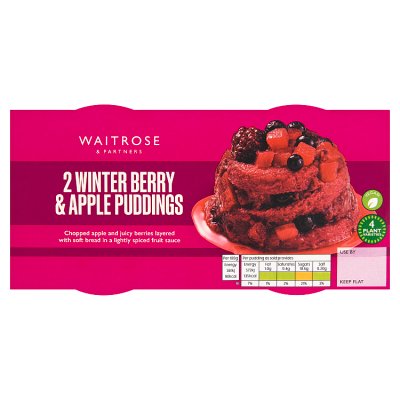 Waitrose 2 Winter Berry & Apple Puddings