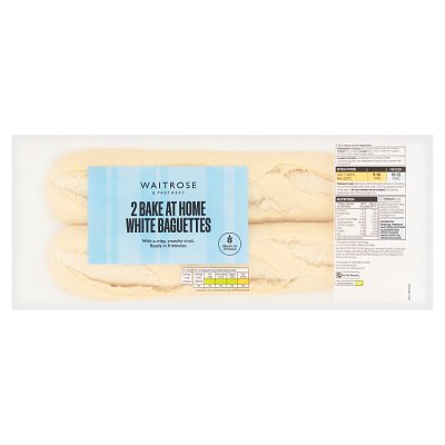 Waitrose 2 Bake at Home White Baguettes