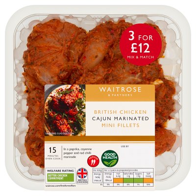 Waitrose British Chicken Cajun Marinated Mini Fillets