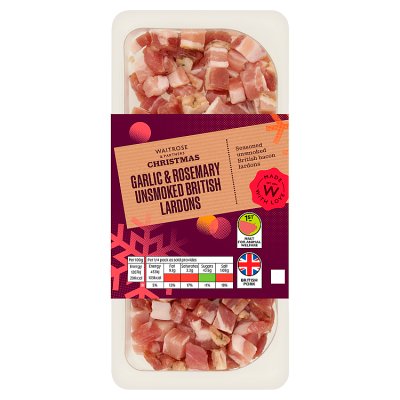 Waitrose Christmas Garlic & Rosemary Unsmoked Lardons