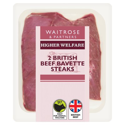 Waitrose 2 British Beef Bavette Steaks