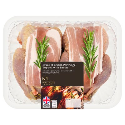 No.1 Brace of British Partridge Topped with Bacon
