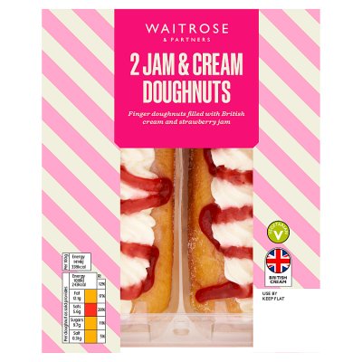 Waitrose 2 Jam & Cream Doughnuts
