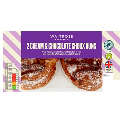 Waitrose 2 Cream & Chocolate Choux Buns
