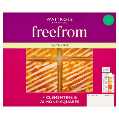 Waitrose Free From 4 Clementine & Almond Squares