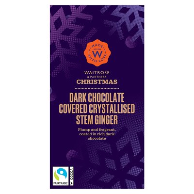Waitrose Christmas Dark Chocolate Covered Crystallised Stem Ginger