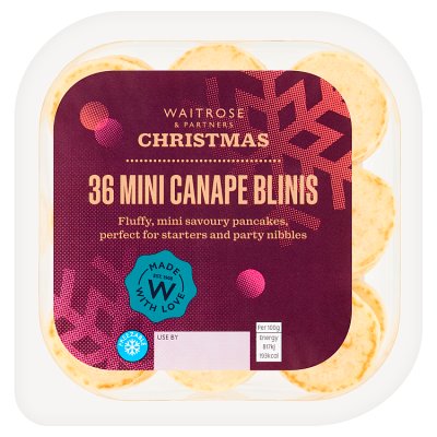 Waitrose Christmas 36 Mini Canape Blinis