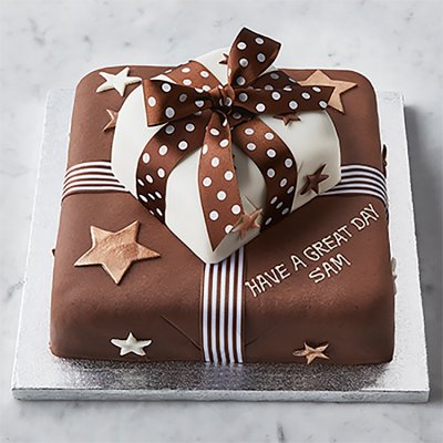 Two Tier Chocolate Parcel Cake