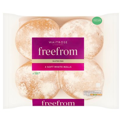 Waitrose Free From 4 Soft White Rolls