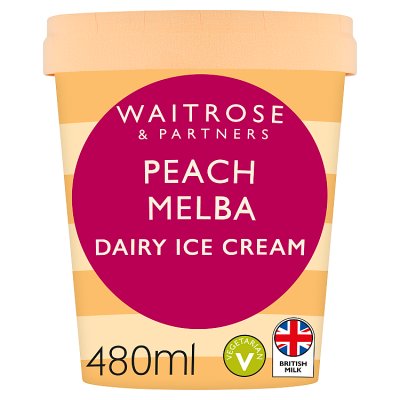 Waitrose Peach Melba Dairy Ice Cream