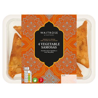 Waitrose 4 Vegetable Samosas